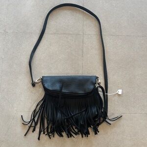 Chic Black Fringe Crossbody Bag